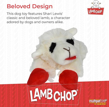 Multipet INTERNATIONAL 843140 Lambchop Plush Squeak Toy Mini for Pets, 6-Inch, White, small