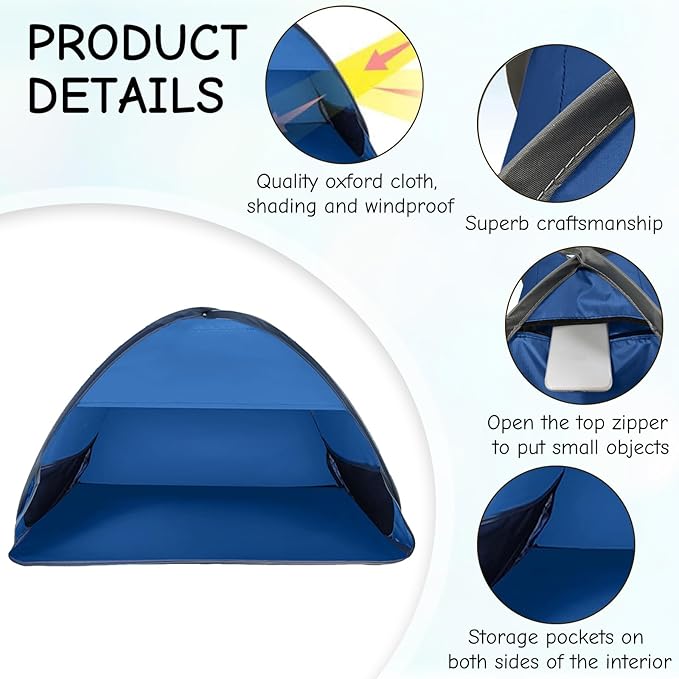 1pcs Pop Up Dog Cat Camping Tent, Blue Outdoor Play Tent House Portable Sun Shelter Pet Tent for Dogs Cats Puppy Kitty Other Small Animals, L