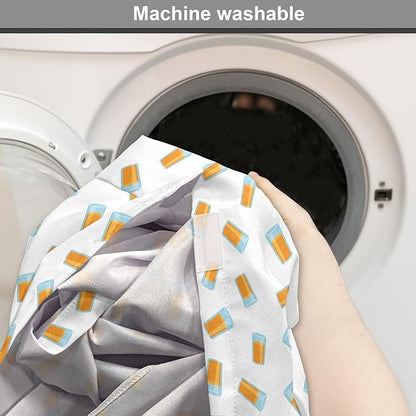 Lunarable Drinks Dog Crate Cover, Pattern of Fresh Orange Fruit Juice Scattered on a Plain Background, Easy to Use Pet Kennel Cover for Cats & Medium Dogs, 30 Inch, Orange Pale Blue