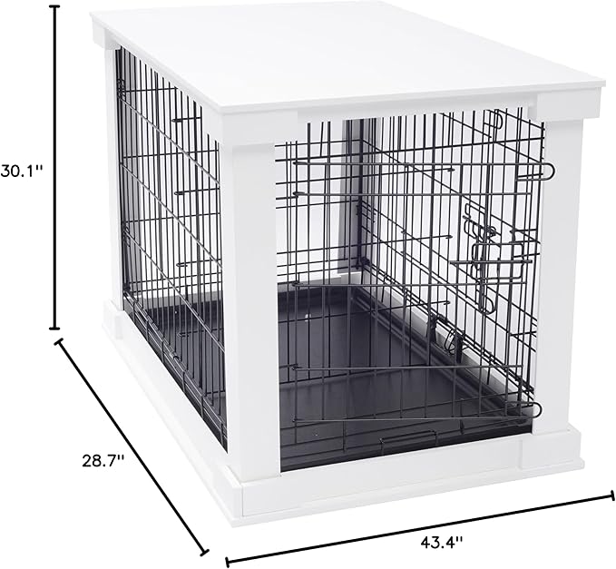 zoovilla White Dog Cage with Crate Cover, Dog Kennel White Large