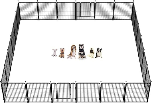 FXW Rollick Dog Playpen for Yard, RV Camping, 32 inch 24 Panels for Small and Medium Dogs│Patented