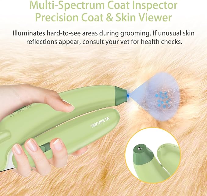 Dog Nail Clippers with LED Light & Nail File – Professional at-Home Pet Grooming Kit, Razor-Sharp Claw Trimmer & Built-in File for Safe, Stress-Free Trimming on Dogs Cats. Green