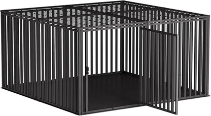 Extra Large Steel Tube Dog Crate with Mat Base, 48"x48"x28" Heavy Dog Crates for Large Dogs, Big Dog Cage, Dog Kennel, Puppy Dog Playpen with Top, Pet Cage, Indoor Outdoor, XXL2