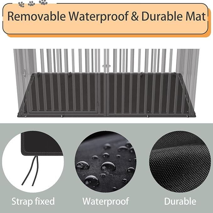 Extra Large Steel Tube Dog Crate with Mat Base, 48"x48"x28" Heavy Dog Crates for Large Dogs, Big Dog Cage, Dog Kennel, Puppy Dog Playpen with Top, Pet Cage, Indoor Outdoor, XXL2