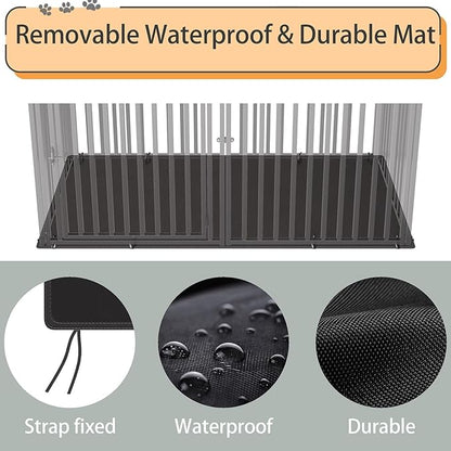 Extra Large Steel Tube Dog Crate with Mat Base, 48"x48"x28" Heavy Dog Crates for Large Dogs, Big Dog Cage, Dog Kennel, Puppy Dog Playpen with Top, Pet Cage, Indoor Outdoor, XXL2