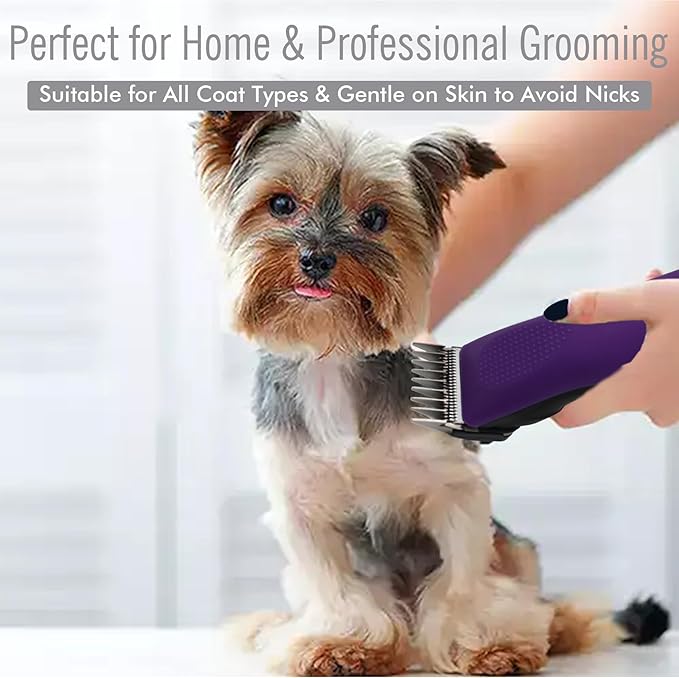 Professional A5 Style Animal Clipper Stainless Steel Color-Coded Snap-on Attachment Guard Guide Comb, 1/8"-1" Compatible with Wahl KM Series Oster A5 Andis Detachable Blade Pet Groomers (#4 - 1/2")