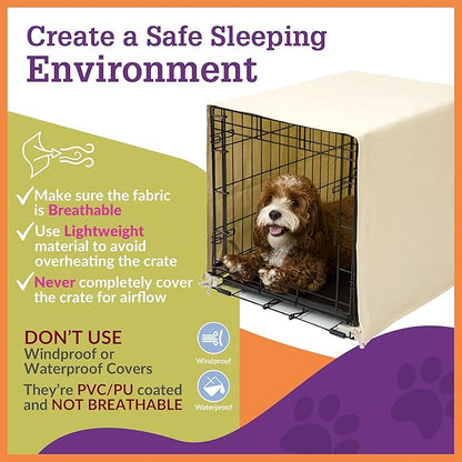 Pet Dreams Dog Crate Cover - Breathable Fabric Kennel Topper for Single-Door Crates, Fits iCrate Dog Cages 18, 24, 30, 36, 42, 48 Inches (Pink, X Small, 18")