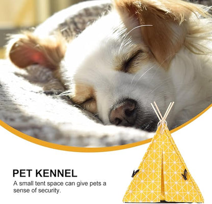 POPETPOP Dog Teepee Tent : Cat Teepee Triangle Pet Teepee Washable Cat Teepee Tent Indoor Dog House for Small Dogs