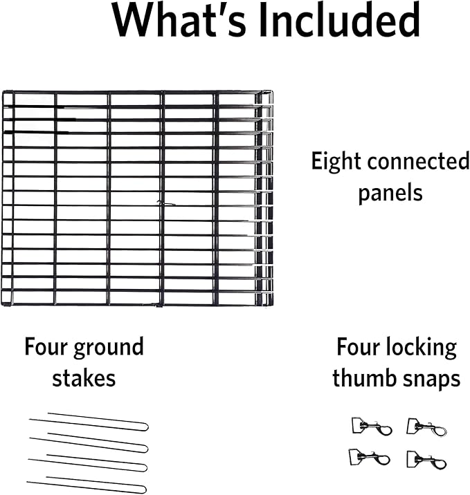 New World Dog Exercise Pen & Playpen, 24" W X 18" H, No Door, Black B550-18