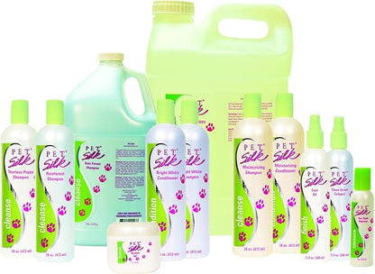Pet Silk Hypoallergenic Shampoo, Free of Dyes and Fragrances, Specially Designed for Pet's with Sensitive Skin, Infused with Keratin, Achieve a Strong, Healthy & Smooth Coat for Your pet! (2.5 GAL)