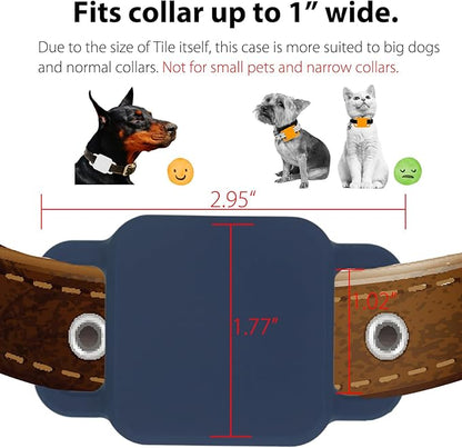 Silicone Tile Dog Collar Holder for Tile Pro 2020 & 2018, 2 Pack Tile Case Protective Cover for Pet Dog Cat (Navy/White)