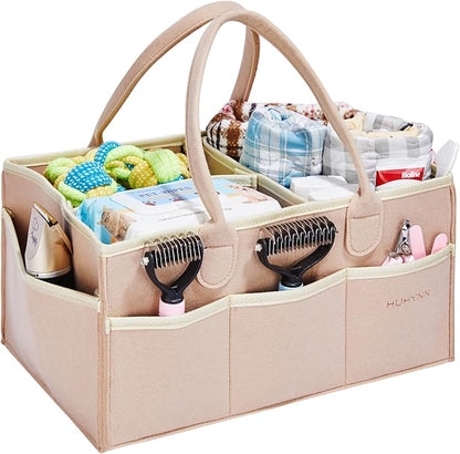 Pet Grooming Tote Bag, Dog Grooming Supplies Organizer Bag, Dog Grooming Bag for Travel Outdoor(BAG ONLY) (Khaki)