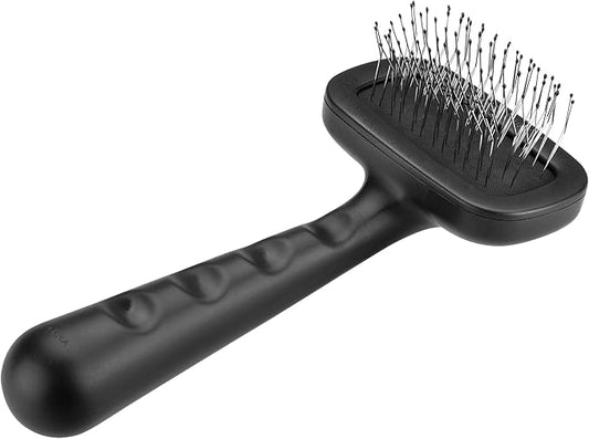 Tweezerman Dog and Cat Slicker Brush for Small Pets, Grooming Brush with Coated Bristles to Prevent Scratching and Ergonomic Handle