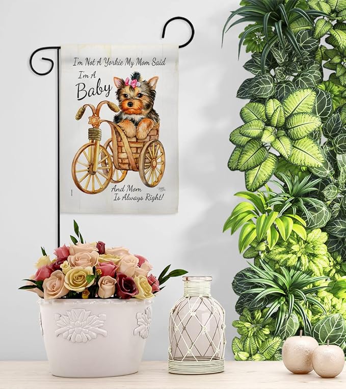 Breeze Decor Not Yarkie, I'm Baby Garden Flag Set Mailbox Hanger Dog Puppy Spoiled Paw Canine Fur Pet Nature Farm Animal Creature House Banner Small Yard Gift Double-Sided, Made in USA