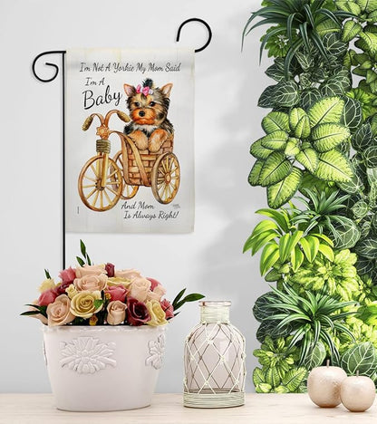 Breeze Decor Not Yarkie, I'm Baby Garden Flag Set Mailbox Hanger Dog Puppy Spoiled Paw Canine Fur Pet Nature Farm Animal Creature House Banner Small Yard Gift Double-Sided, Made in USA