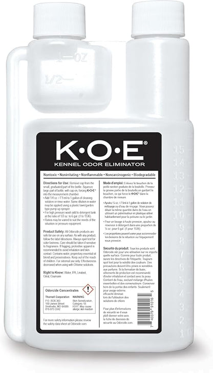 Thornell Odor Eliminator 16oz Concentrate – K.O.E. Apricot Odor Eliminator for Strong Odor for Cages, Runs & More – Pet Odor Eliminator for Home & Kennel w/Safe, Non-Enzymatic Formula