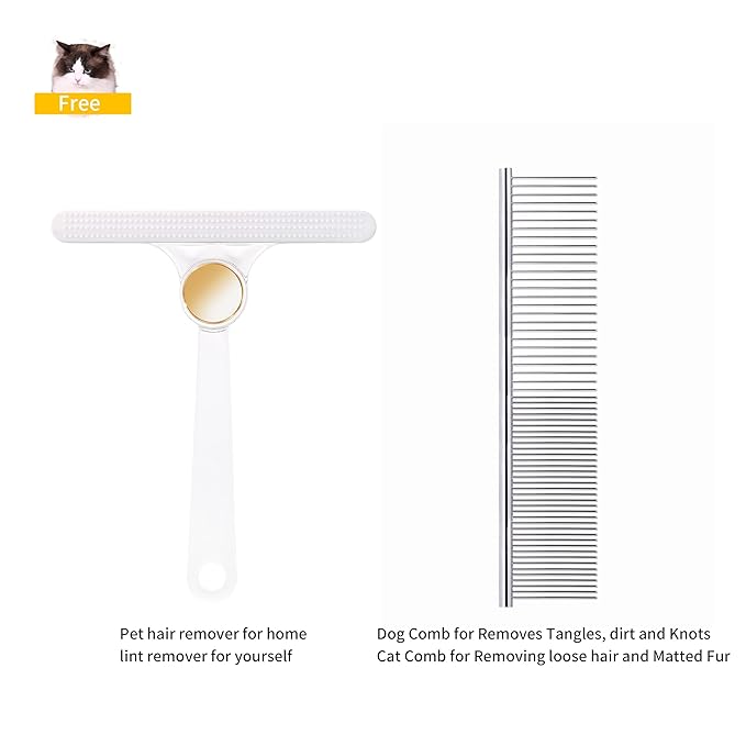 Self Cleaning Slicker Brush for Cat or Dog, Pet Grooming Brush for Long or Short Hair, Dog comb For One Button Gently Removes Loose Undercoat and Shedding Hair (Coffee)