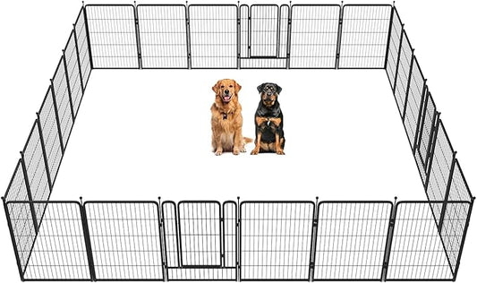 FXW Rollick Dog Playpen for Yard, RV Camping, 40 inch 24 Panels for Medium and Large Dogs│Patented