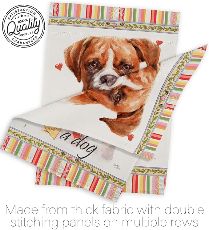 Breeze Decor Boxer Happiness Garden House Flag Kit Dog Puppy Spoiled Paw Canine Fur Pet Nature Farm Animal Creature Decoration Banner Small Yard Gift Double-Sided, Made in USA