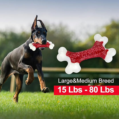 Tough Dog Toys, Dog Toys for Aggressive Chewers Large Breed, Aggressive Chew Toys for Large Dogs, Dog Bone Chew Toy Nylon Dog Toys for Large Dogs Extreme Chew Toys Indestructible