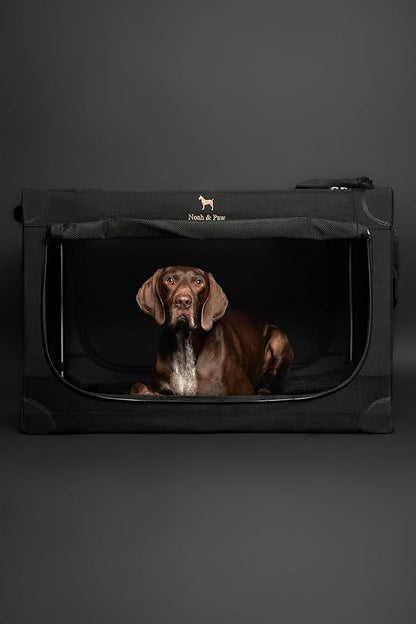 Noah & Paw Collapsible Dog Crate 36 Inches, XL Dog Crate for XL, Large Medium Breed, Travel Kennel for Car, Includes Pet Mat for Pet Cage, 2 Storage Pockets, Handbag, 10mm Locking Zippers 36*25*23