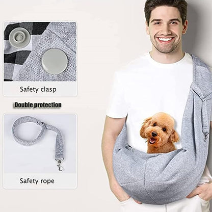 Dog Slings for Small Dogs,Adjustable Puppy Cat Sling Mesh Hands Free Chest Bag Escape Proof for Small Pet 10lbs Daily Walk,Outdoor Activity (Grey)