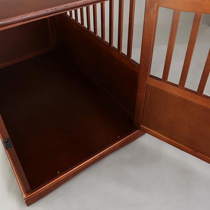 Casual Home Wooden Pet Crate, End Table, Large, New Walnut