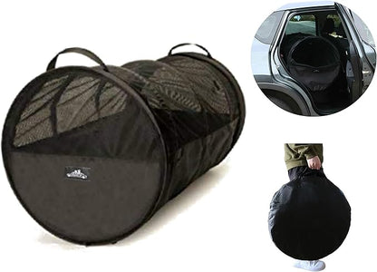 Pet Travel Tube Car Crate Kennel, Pet Containment Barrier Mesh Tube, Soft Pet Cage, One Large Size Fits All