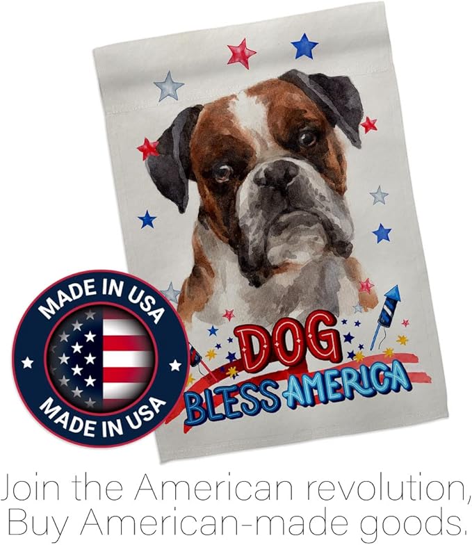 Breeze Decor Patriotic Brindle Boxer House Flag Eagle Set Dog Puppy Spoiled Paw Canine Fur Pet Nature Farm Animal Creature Decoration Banner Small Garden Yard Gift Double-Sided, Made in USA
