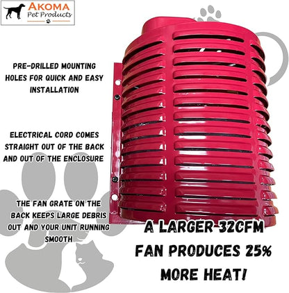by Akoma Pet Products | 400w Dog House Furnace with 10 Foot Cord | Installs in Minutes | Safe - Dry Heat | Won't Burn Pets