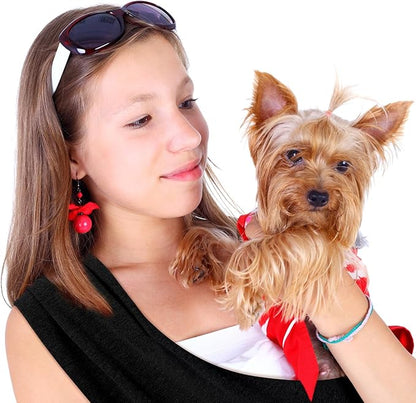 Cat Sling Carriers, Front Facing Dog Sling, Cat Wrap Carrier Chest, Hands Free, Size Adjustable, Soft Cotton, Cat Swaddle Bag for Outdoor(Black)