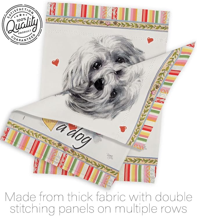 Breeze Decor Havanese Happiness House Flag Pack Dog Puppy Spoiled Paw Canine Fur Pet Nature Farm Animal Creature Applique Decoration Banner Small Garden Yard Gift Double-Sided, Made in USA