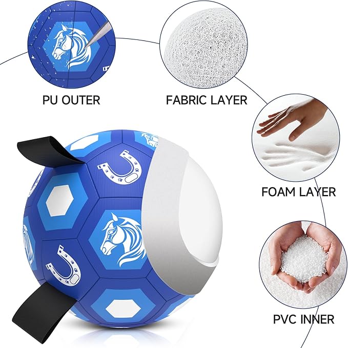 QDAN Herding Dog Balls Horse Ball, 18 inch Horse Toys Herding Ball for Dogs, Large Giant Ball Toys for Australian Shepherd Dog Toys, Blue