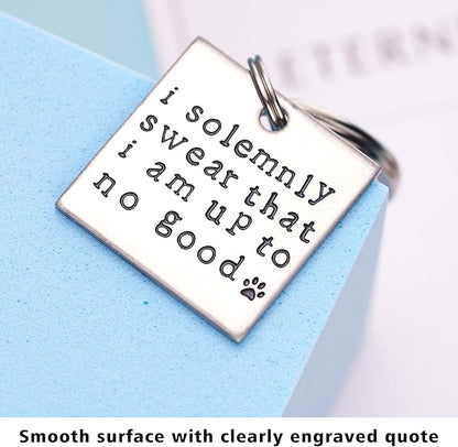 LParkin I Solemnly Swear That I am up to no Good! - Unique Pet Id Tag - Dog Tag - Cat Tag