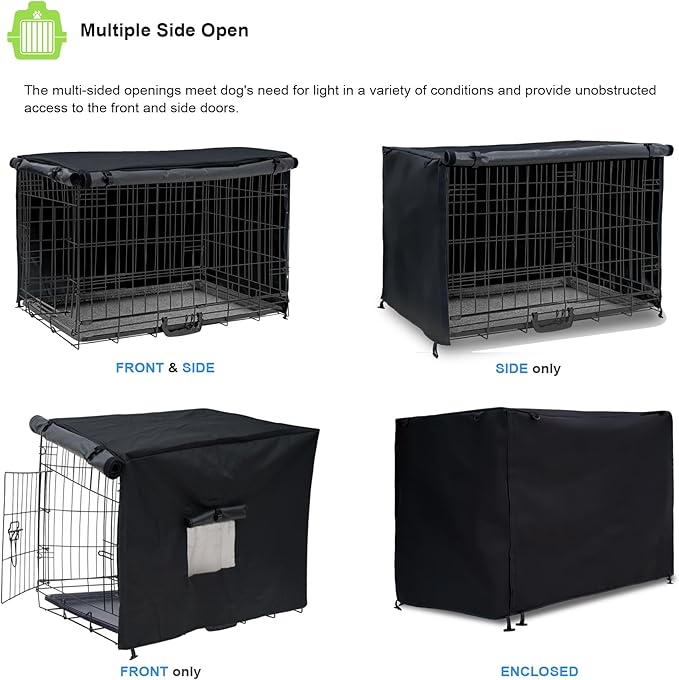 Dog Crate Cover 36in Waterproof Pet Kennel Cover for Outdoor/Indoor Protection, Durable Windproof Crate Cover Universal Fit for Wire Dog Crate (36''L*23''W*25''H-Black)
