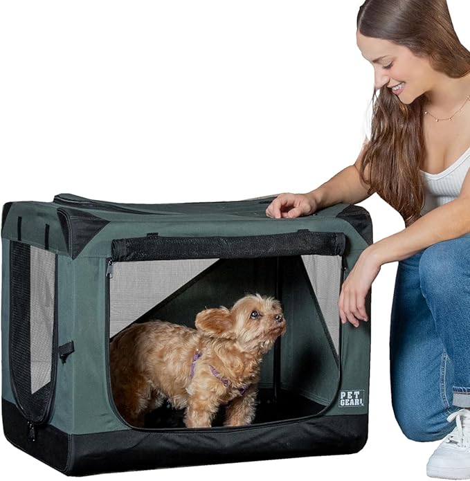 Pet Gear Insta-Fold Soft Crate for Dogs, 26", Forest