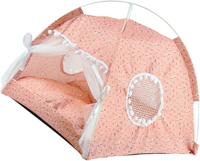 Indoor Pet Tent, Cute Dog Tent House, Washable, Removable for All Seasons (Pink)