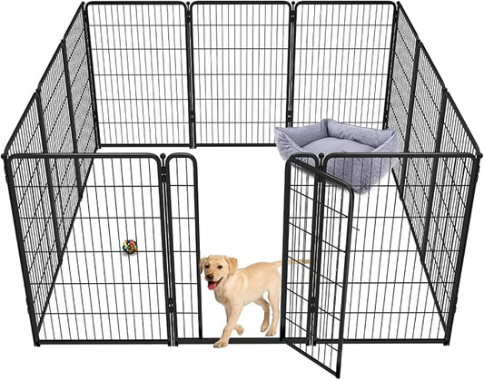 FXW Homeplus Dog Playpen for Indoor Use - Stress-Free and Safe Play, Heavy Duty 45 Inch 12 Panels Dog Pen for Large Dogs, Black│Patented