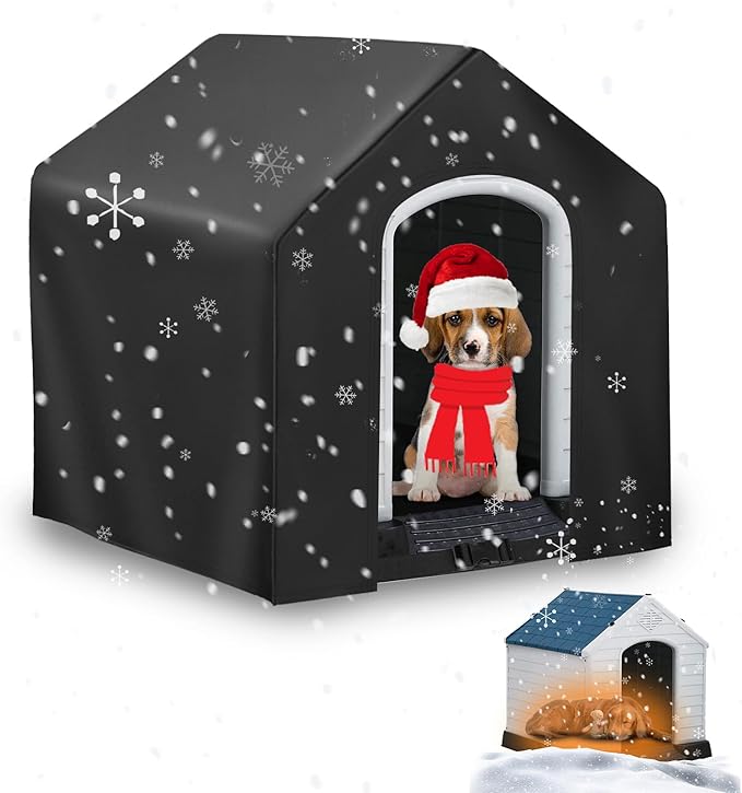 Dog House Cover, Dog Houses Cover for Large Dogs Outside,Covers for Winter Large Dog House Outdoor Weatherproof (36x34x32 in)-Only Cover