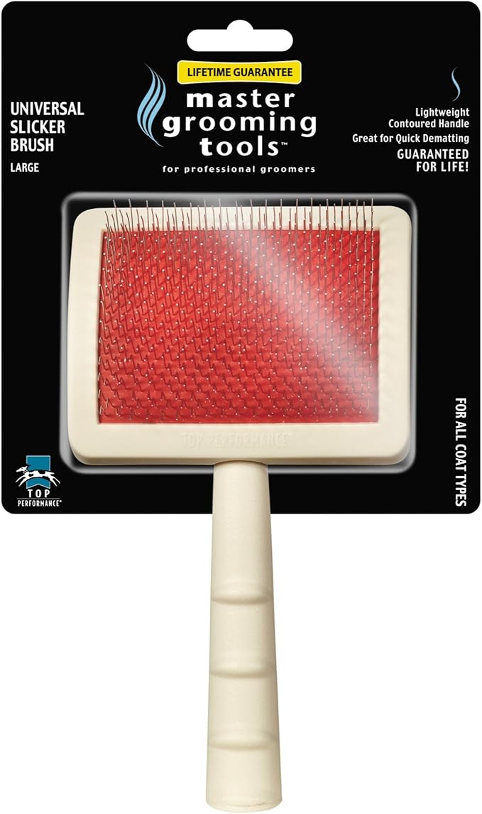 Master Grooming Tools Universal Pet Large Slicker Brush, White