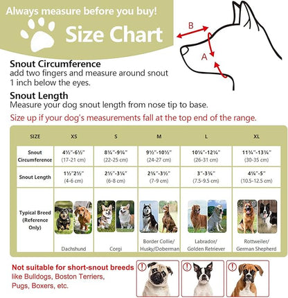 Whongkidz Dog Muzzle for Medium Dogs, Air Mesh Full-Covered Mouth Guard with Adjustable Straps Muzzle, Drinkable Breathable No Biting Barking Chewing Licking or Eating Everything (Black, M)