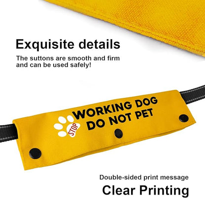 YROVWENQ Do Not Pet Dog Leash Wrap Yellow for Dogs Rope with Message - Hilarious Gift Idea for Pet Birthdays and More (Working Dog Do Not Pet Sleeve)
