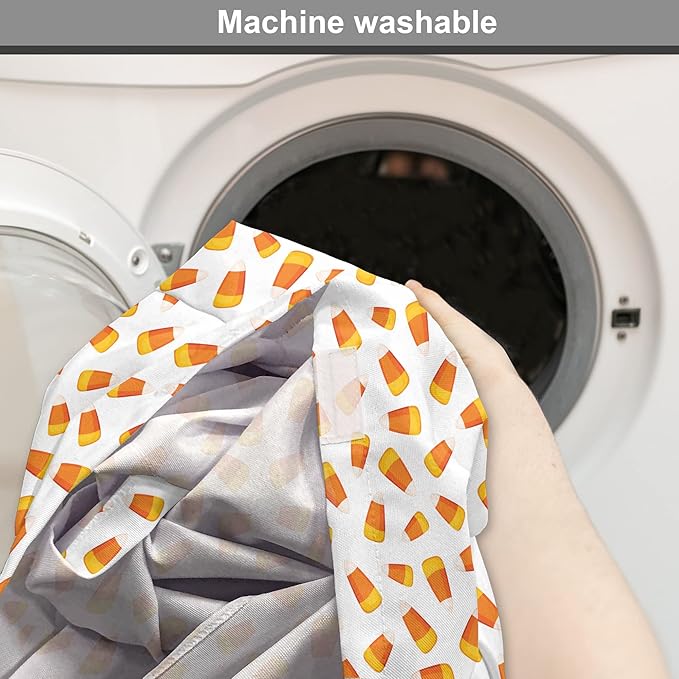 Lunarable Candy Corn Dog Crate Cover, Continuing Halloween Themed Dessert on a Plain Background, Easy to Use Pet Kennel Cover for Medium Large Dogs, 48 Inch, Orange Earth Yellow