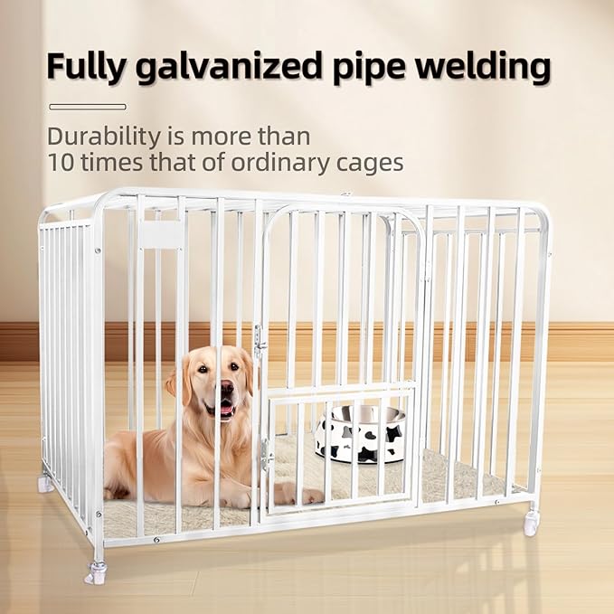 Dog Crate Cage XL Kennel Indoor Heavy Duty Pet Escape Proof Crate for Medium and Large Dogs Removable Crate (White)