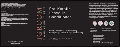 iGroom Dog Groomers Bundle - Argan & Vitamin E Dog Shampoo Concentrate, Enhanced Cleaning, 16 oz - Pro-Keratin Leave-in Conditioner, Excellent Detangling, 16 oz