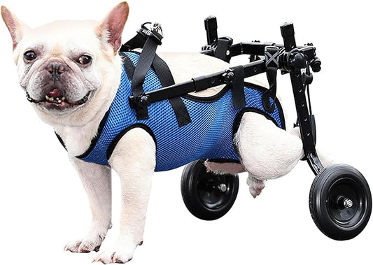 Dog Wheelchair for Back Legs, Dog Wheelchair for Small Dog, Adjustable Pets Cart with Wheels, Doggy Wheelchairs for Disabled Hind Legs, Dog Leg Brace and Hip Support, Small