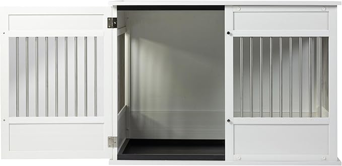 New Age Pet Horizon Pet Crate - Durable ECOFLEX with Stainless Steel Spindles, Bone-Shaped Latches, Easy Access Door, Stylish Design, 10-Year Warranty, Available in 3 Sizes & 2 Colors