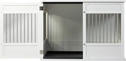 New Age Pet Horizon Pet Crate - Durable ECOFLEX with Stainless Steel Spindles, Bone-Shaped Latches, Easy Access Door, Stylish Design, 10-Year Warranty, Available in 3 Sizes & 2 Colors