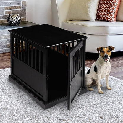 Casual Home Wooden Pet Crate, End Table, Medium, New Black