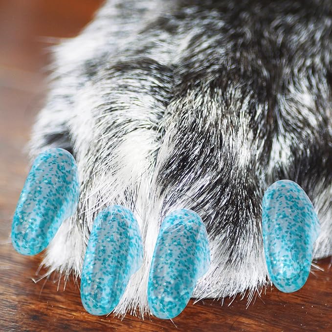100pcs Dog Nail Caps Claw capsCover with Glue and Applicators (XL: About. Weight: 25-40 pounds)